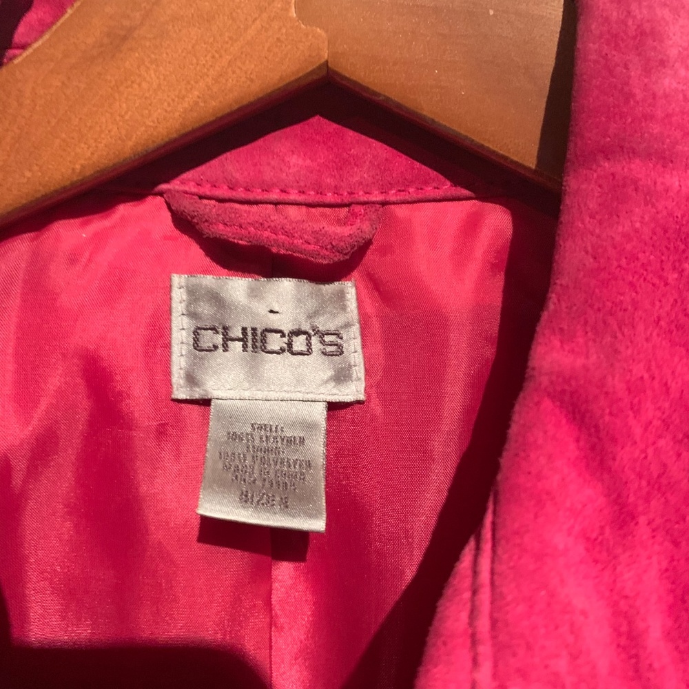 Pink Suede Fully Lined Jacket- Chicos - image 4